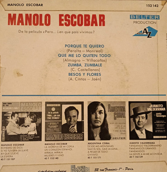 Manolo Escobar : Porque te quiero (7")