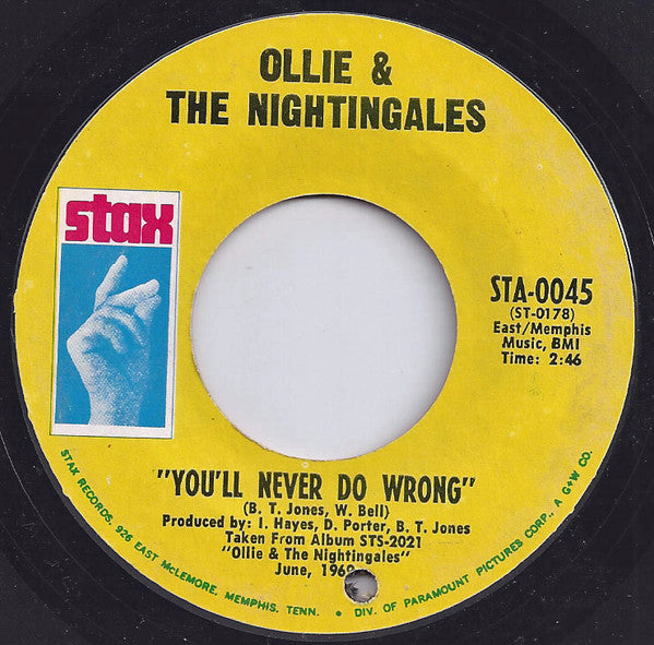 Ollie & The Nightingales : I've Got A Feeling / You'll Never Do Wrong (7")