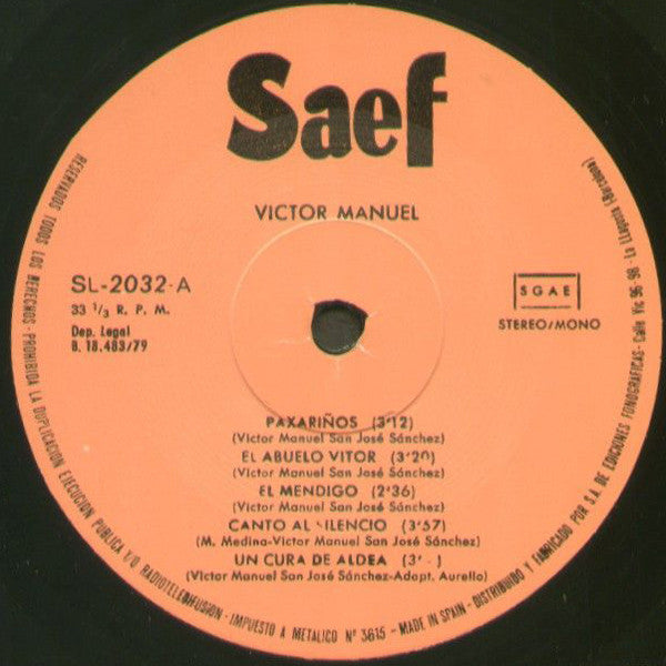 Víctor Manuel : Victor Manuel [Incluye El Cobarde] (LP, Comp)