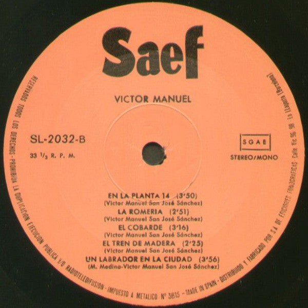 Víctor Manuel : Victor Manuel [Incluye El Cobarde] (LP, Comp)