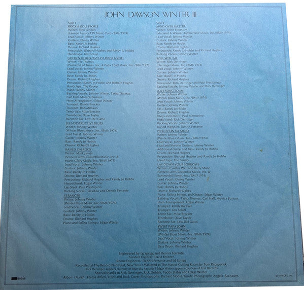 Johnny Winter : John Dawson Winter III (LP, Album)