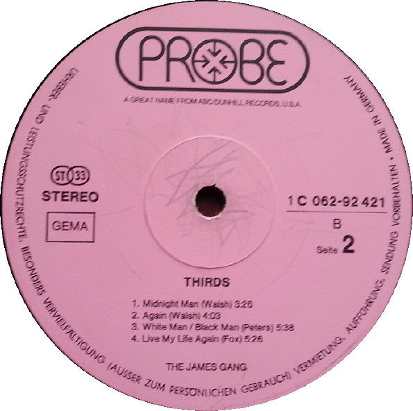 James Gang : Thirds (LP, Album)