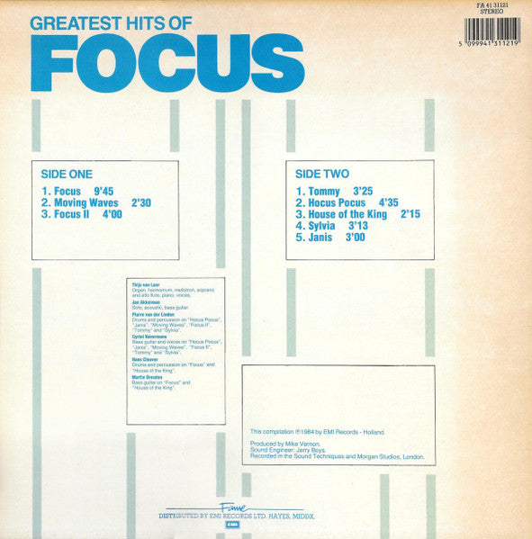 Focus (2) : Greatest Hits Of Focus (LP, Comp)