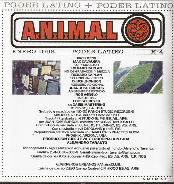 A.N.I.M.A.L. : Poder Latino (CD, Album)