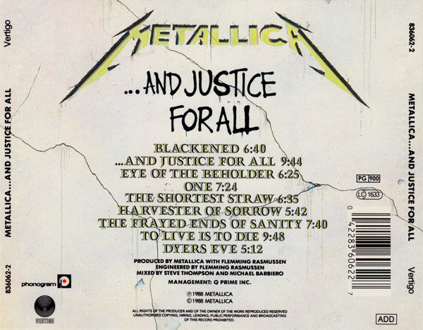 Metallica : ...And Justice For All (CD, Album)