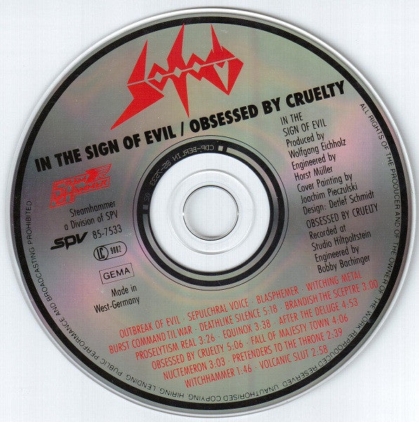 Sodom : In The Sign Of Evil / Obsessed By Cruelty (CD, Comp)