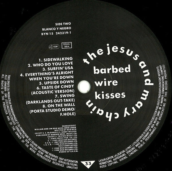 The Jesus And Mary Chain : Barbed Wire Kisses (B-Sides And More) (LP, Comp, Ⓖ P)