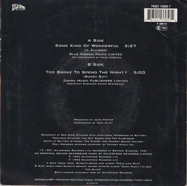 Buddy Guy Featuring Paul Rodgers : Some Kind Of Wonderful (7", Single)