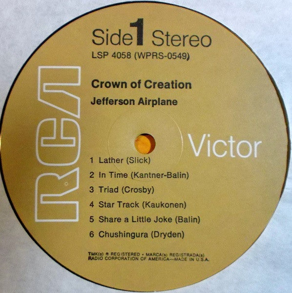Jefferson Airplane : Crown Of Creation (LP, Album, RP, Ind)