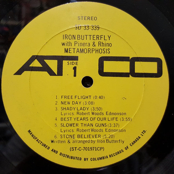 Iron Butterfly With Mike Pinera & El Rhino : Metamorphosis (LP, Album, Gat)