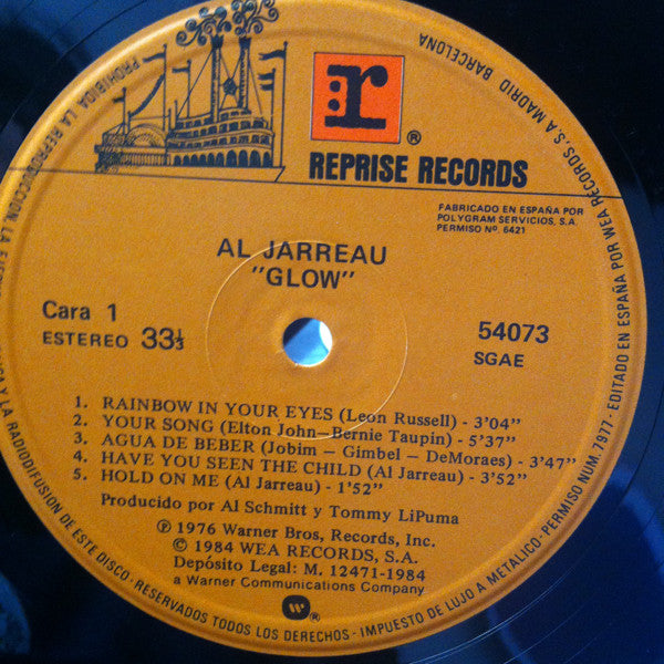 Al Jarreau : Glow (LP, Album, RE)