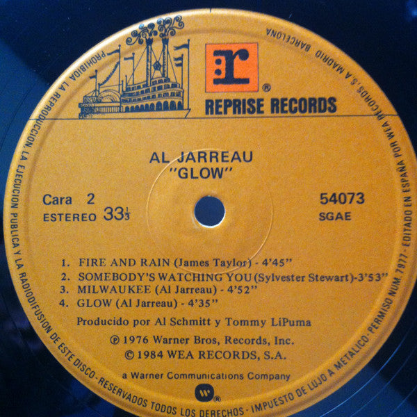 Al Jarreau : Glow (LP, Album, RE)