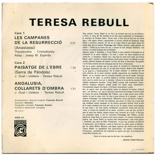 Teresa Rebull : Les Campanes De La Resurrecció  (7", EP)