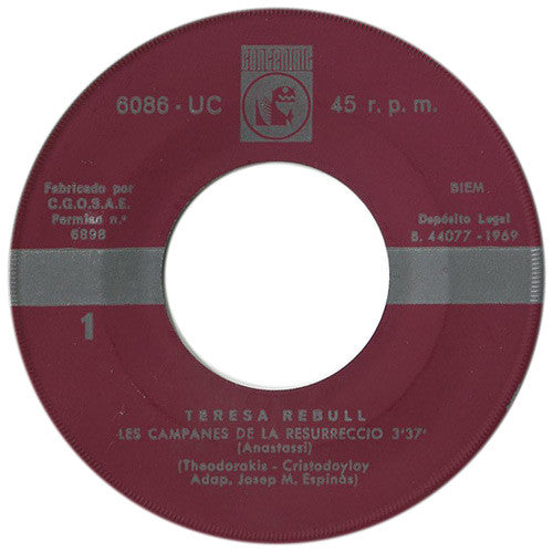 Teresa Rebull : Les Campanes De La Resurrecció  (7", EP)