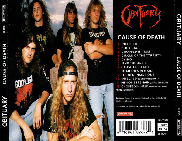 Obituary : Cause Of Death (CD, Album, RE, RM, Gol)