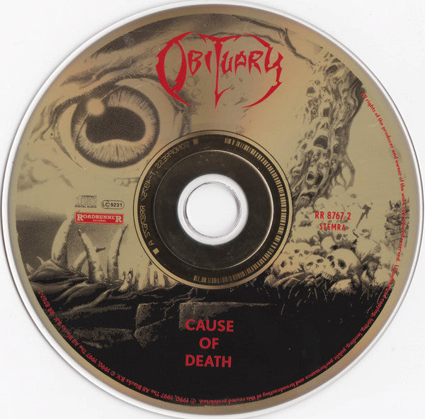 Obituary : Cause Of Death (CD, Album, RE, RM, Gol)