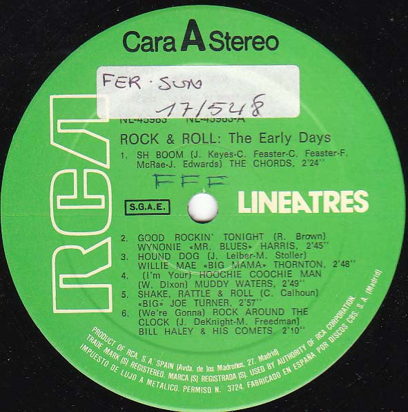 Various : Rock & Roll: Los Primeros Dias (LP, Comp)