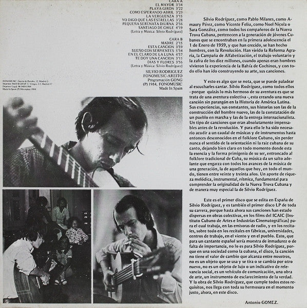 Silvio Rodríguez : Te Doy Una Canción (LP, Album, RE)