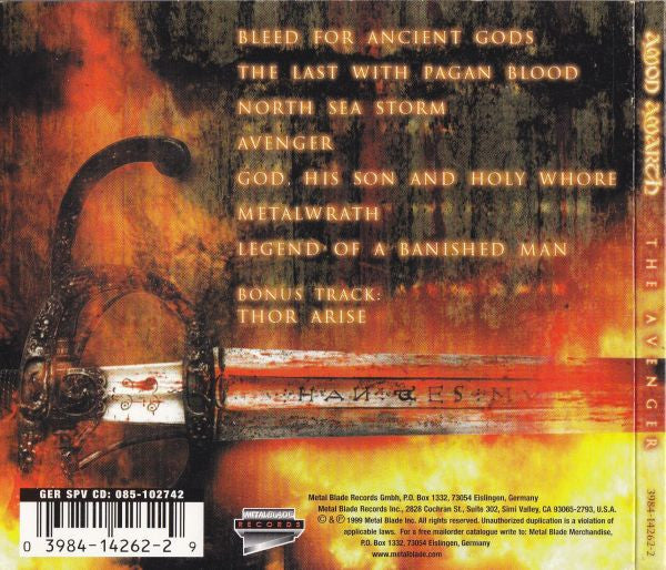 Amon Amarth : The Avenger (CD, Album, Dig)