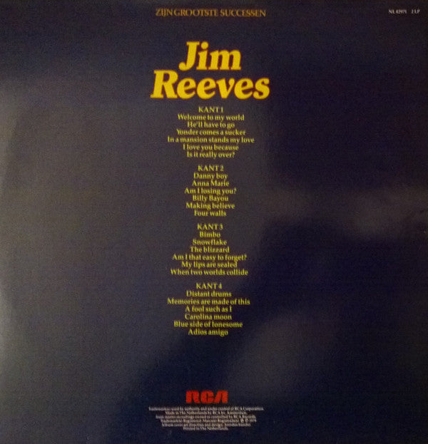 Jim Reeves : Zijn Grootste Successen (2xLP, Comp)