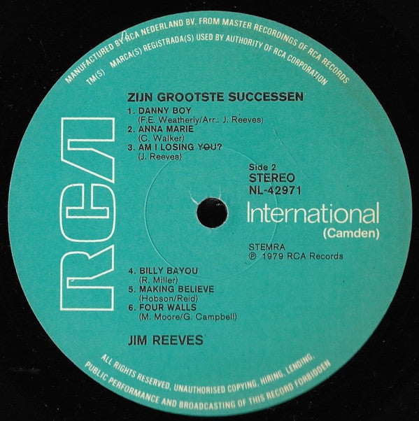 Jim Reeves : Zijn Grootste Successen (2xLP, Comp)