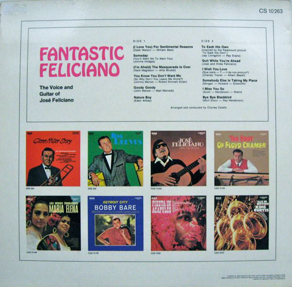 José Feliciano : Fantastic Feliciano - The Voice And Guitar Of José Feliciano (LP, Album)