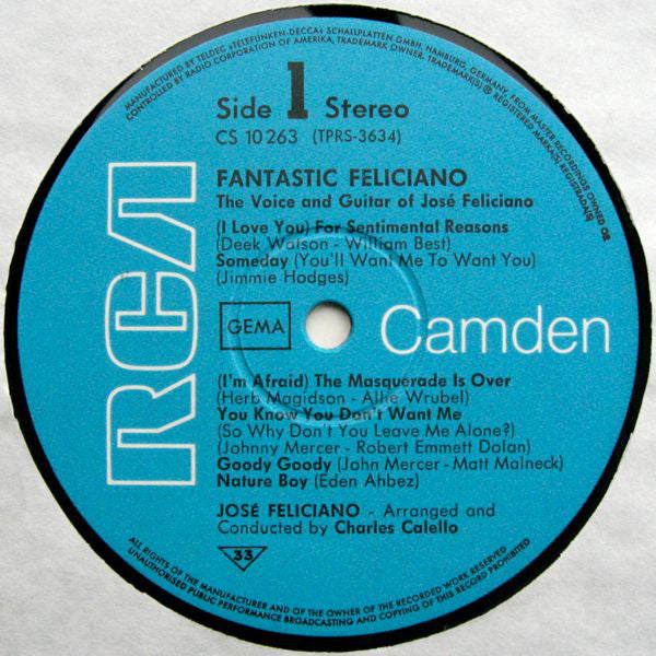 José Feliciano : Fantastic Feliciano - The Voice And Guitar Of José Feliciano (LP, Album)