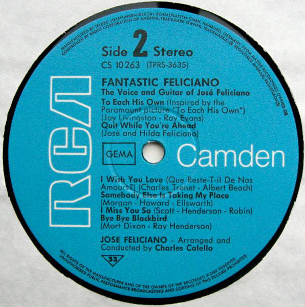 José Feliciano : Fantastic Feliciano - The Voice And Guitar Of José Feliciano (LP, Album)