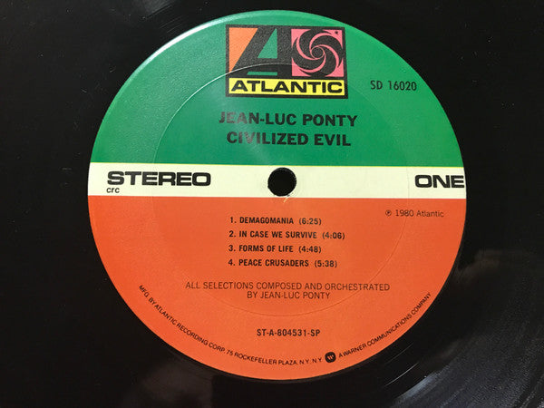 Jean-Luc Ponty : Civilized Evil (LP, Album, Club, Car)