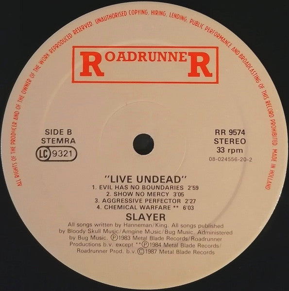 Slayer : Live Undead (12", EP, RE)