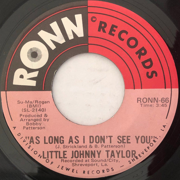 Little Johnny Taylor : As Long As I Don't See You / Strange Bed With A Bad Head  (7", Single)