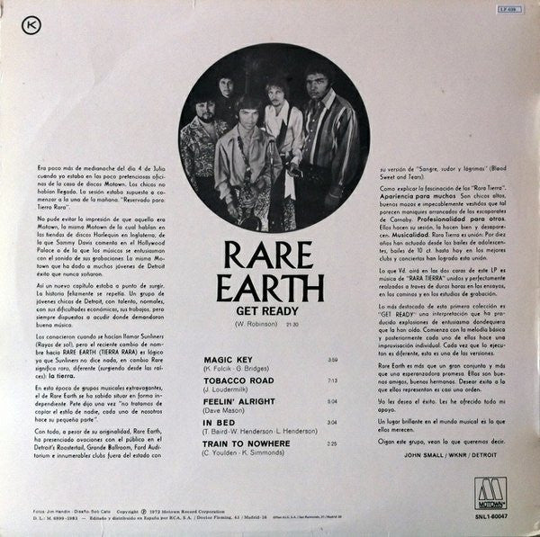 Rare Earth : Get Ready (LP, Album, RE)