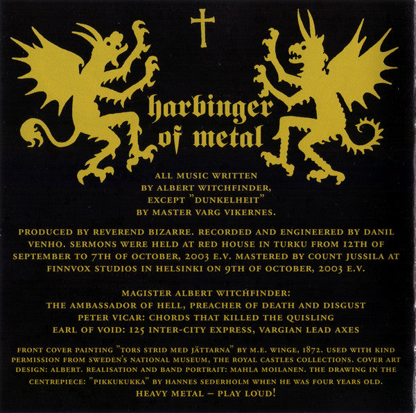 Reverend Bizarre : Harbinger Of Metal (CD, EP)