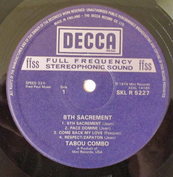 Tabou Combo : 8th Sacrement (LP, Album, RP)