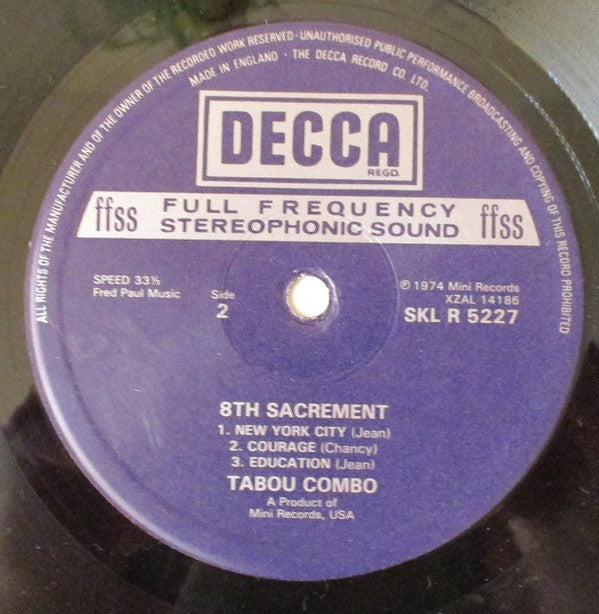 Tabou Combo : 8th Sacrement (LP, Album, RP)