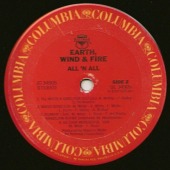 Earth, Wind & Fire : All 'N All (LP, Album, San)