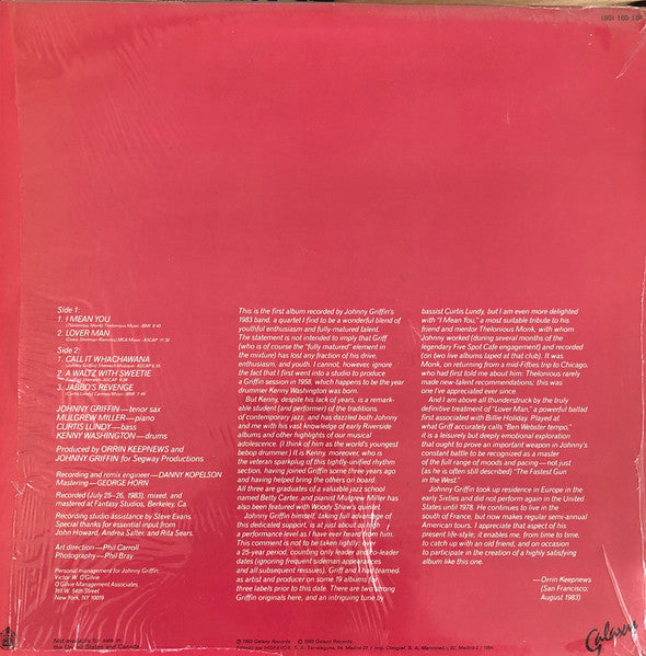 Johnny Griffin : Call It Whachawana (LP, Album)