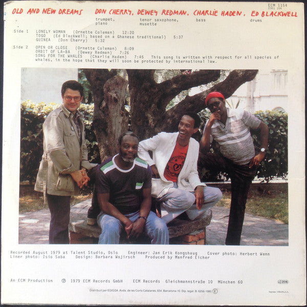 Don Cherry, Dewey Redman, Charlie Haden, Ed Blackwell : Old And New Dreams (LP, Album)