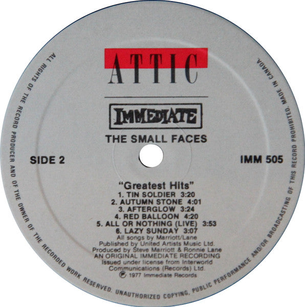 Small Faces : Small Faces' Greatest Hits (LP, Comp)