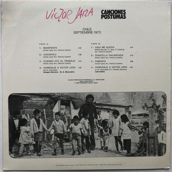 Victor Jara : Canciones Postumas - Chile Septiembre 1973 (LP, Album, RE)