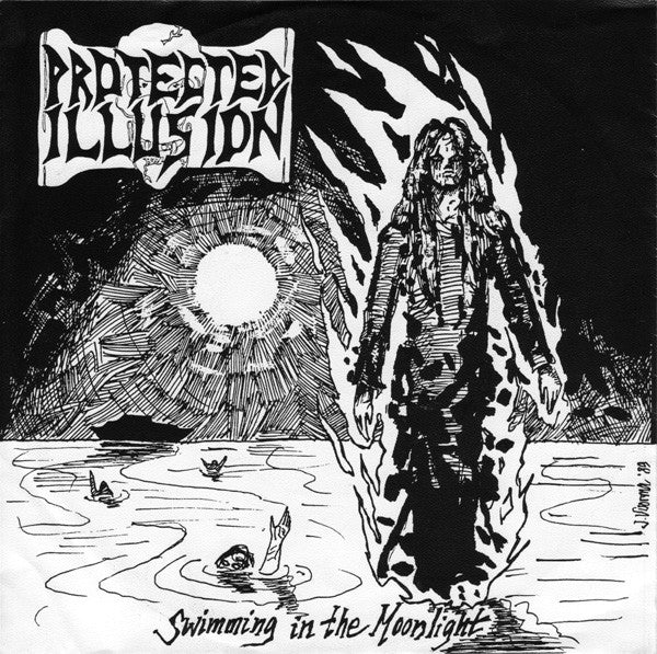 Protected Illusion : Swimming In The Moonlight (7", EP, RP, W/Lbl)