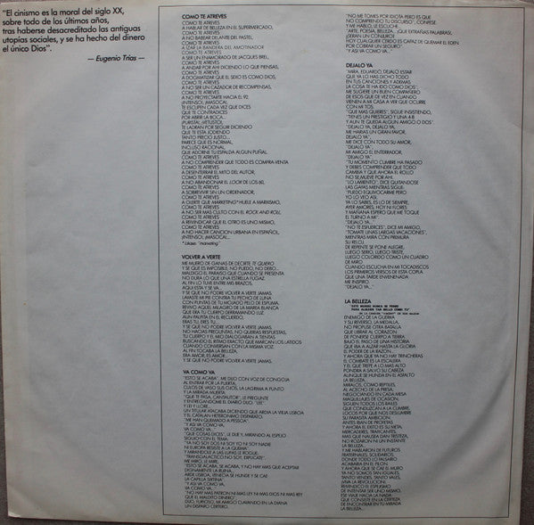 Luis Eduardo Aute : Segundos Fuera (LP, Album)