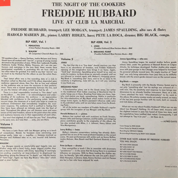 Freddie Hubbard : The Night Of The Cookers - Live At Club La Marchal - Volume 2 (LP, Album, RE)