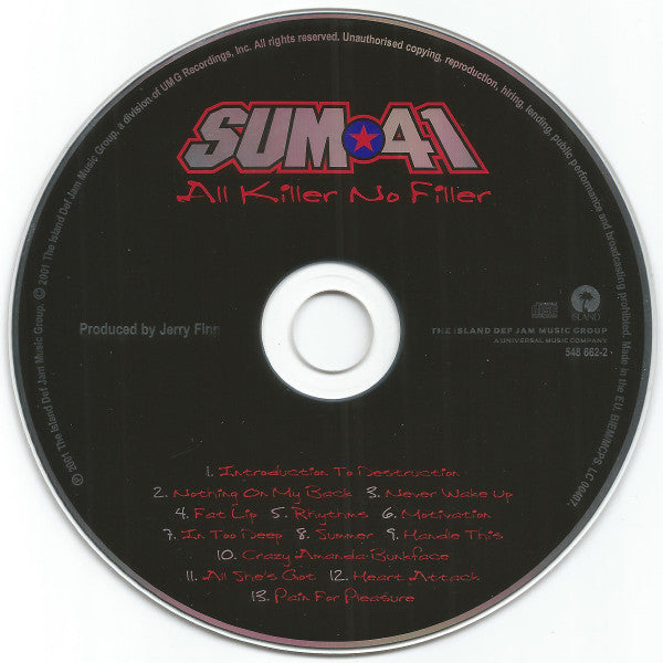 Sum 41 : All Killer No Filler (CD, Album, Enh)