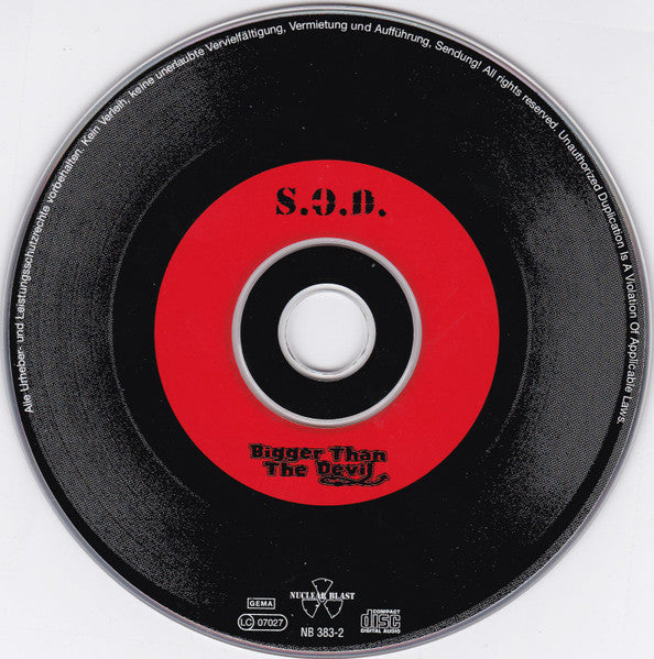 Stormtroopers Of Death : Bigger Than The Devil (CD, Album, O-c)