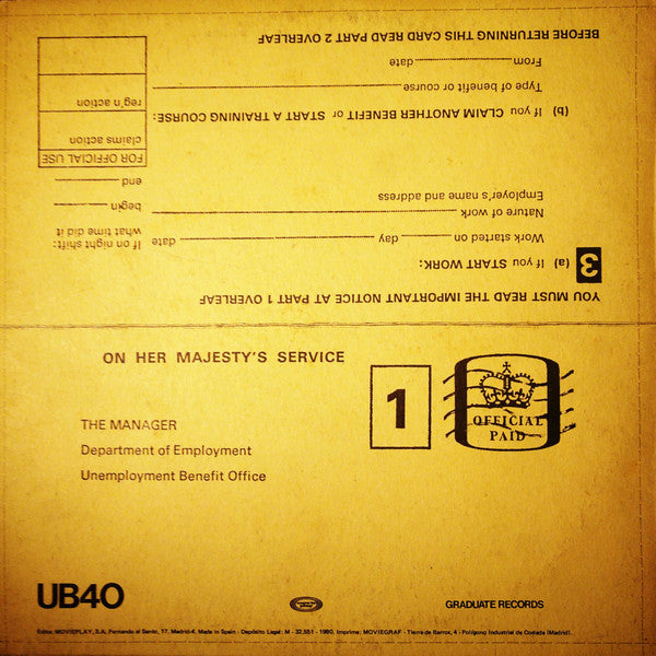 UB40 : Signing Off (LP, Album)