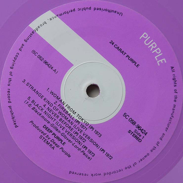 Deep Purple : 24 Carat Purple (LP, Comp, Pin)