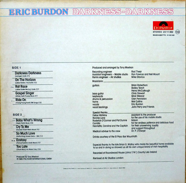 Eric Burdon : Darkness - Darkness (LP, Album)