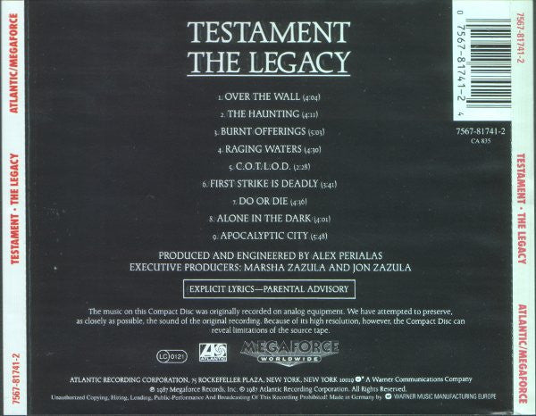 Testament (2) : The Legacy (CD, Album, RP)