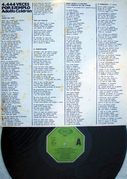 Adolfo Celdrán : 4444 Veces, Por Ejemplo (LP, Album, Gat)